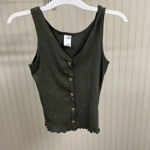 Olive Green Crop Top